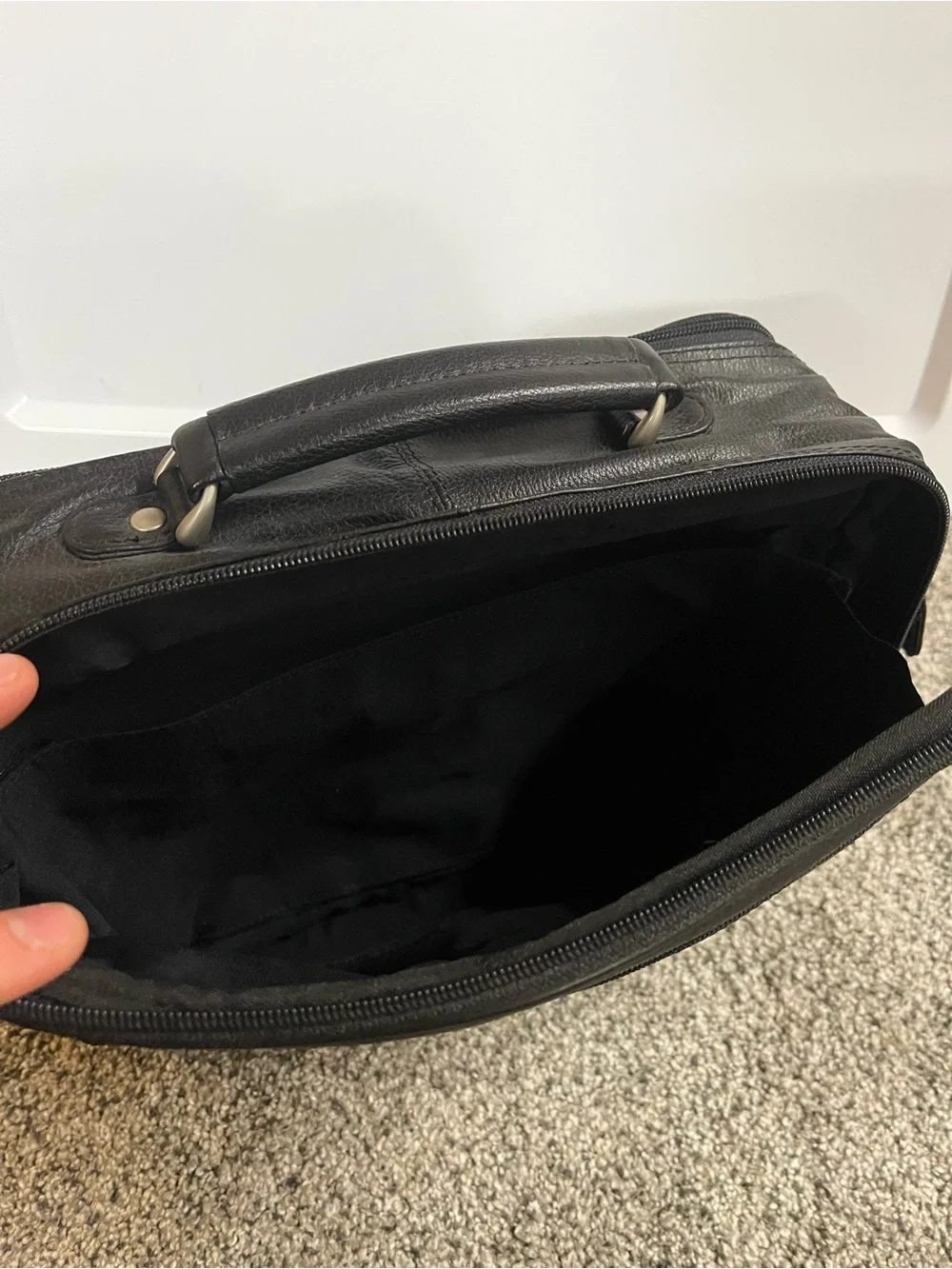 Vintage Wilsons Leather Organizer Bag Crossbody Travel Town Commuter Black Y2K
